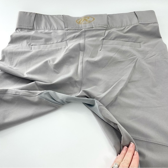 NWOT Men’s Rawlings Gold Collection Performance Baseball Pants Dry Fit XL Grey - Picture 10 of 16